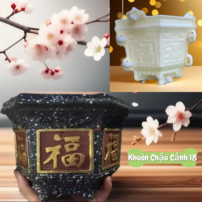 Khuôn chậu cảnh lục giác 20 abs chữ phúc 5