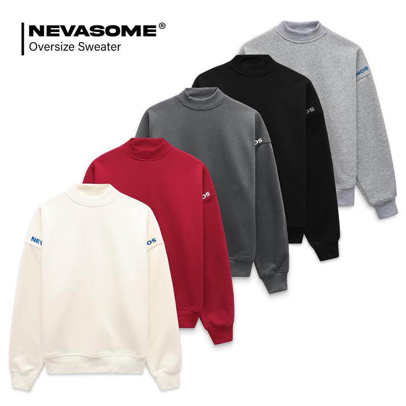 Xả Hàng Áo Sweater NEVASOME Lông Cừu 5 Màu Local Brand Basic Cotton 420 gsm Nam Nữ Form Oversize Dài Tay Menswear Womenswear Hoodie
