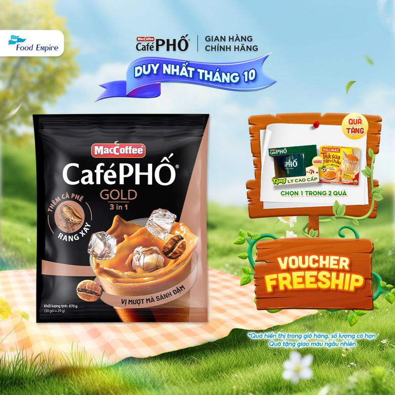 Túi Cà phê Phố Sữa Đá Gold - MacCoffee (bịch 30 gói x 29g)