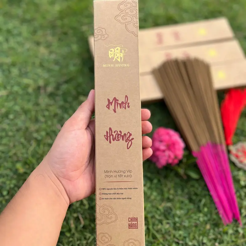Minh Hương Vị Thuốc Bắc, hương làm từ nguyên liệu tự nhiên không cuộn tàn mùi dịu nhẹ hộp 60 nén x 34 cm 2