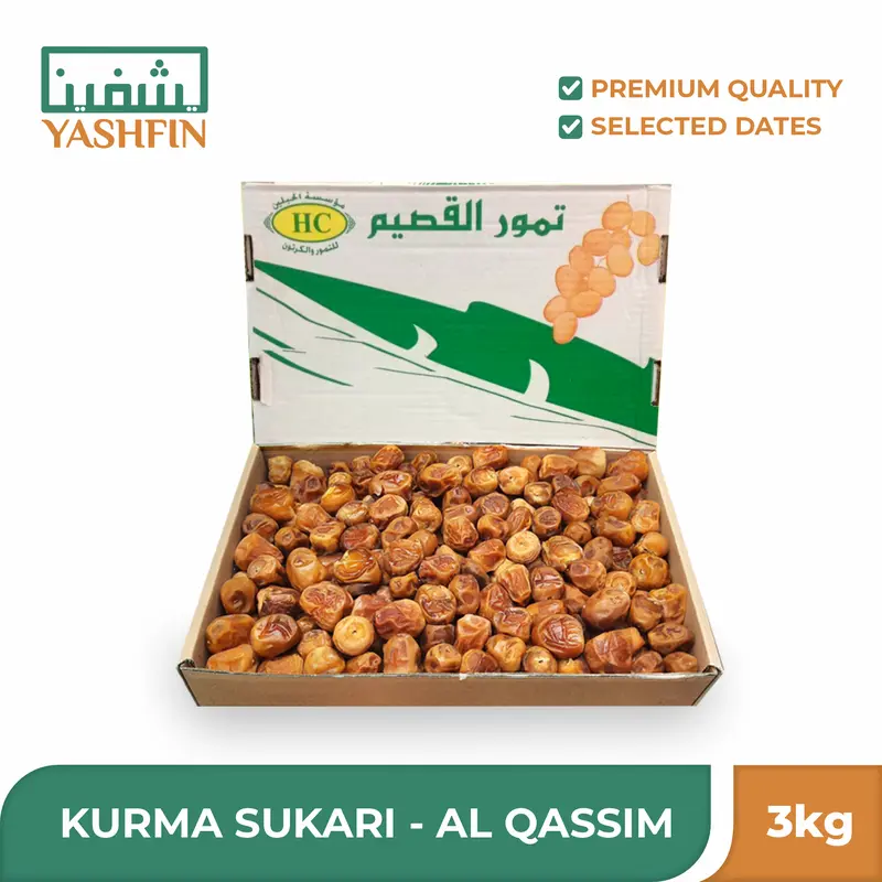 Kurma Sukari Alqasim 3kg premium  Kurma Raja Sukkari Original Saudi Dates Manis 0