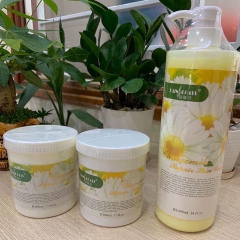 Bộ Chăm Sóc Da Mặt Cơ Bản Hoa Cúc Sữa Rửa Mặt + Tẩy Da Chết + Kem Massage + Nước Hoa Hồng - Hàng Chất Lượng Cho Spa - Làm Đẹp Da Skincare