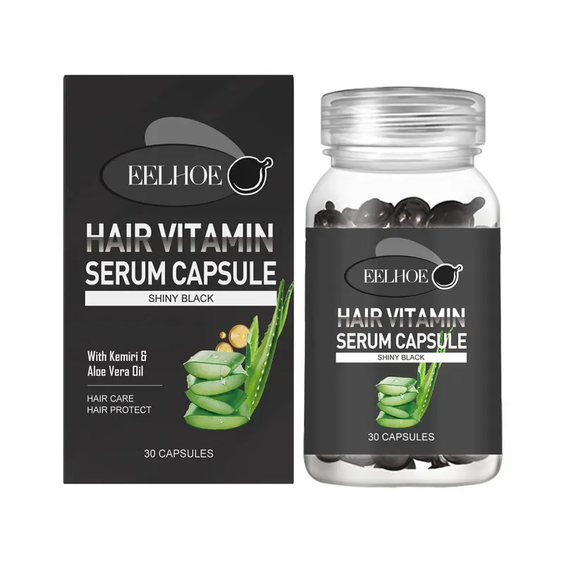 Hair Vitamin Capsule Serum, 30pcs/box Hair Care Oil Capsule, Moisturizing Smoothing Hair Serum, Hair Care Product for Men & Women 0