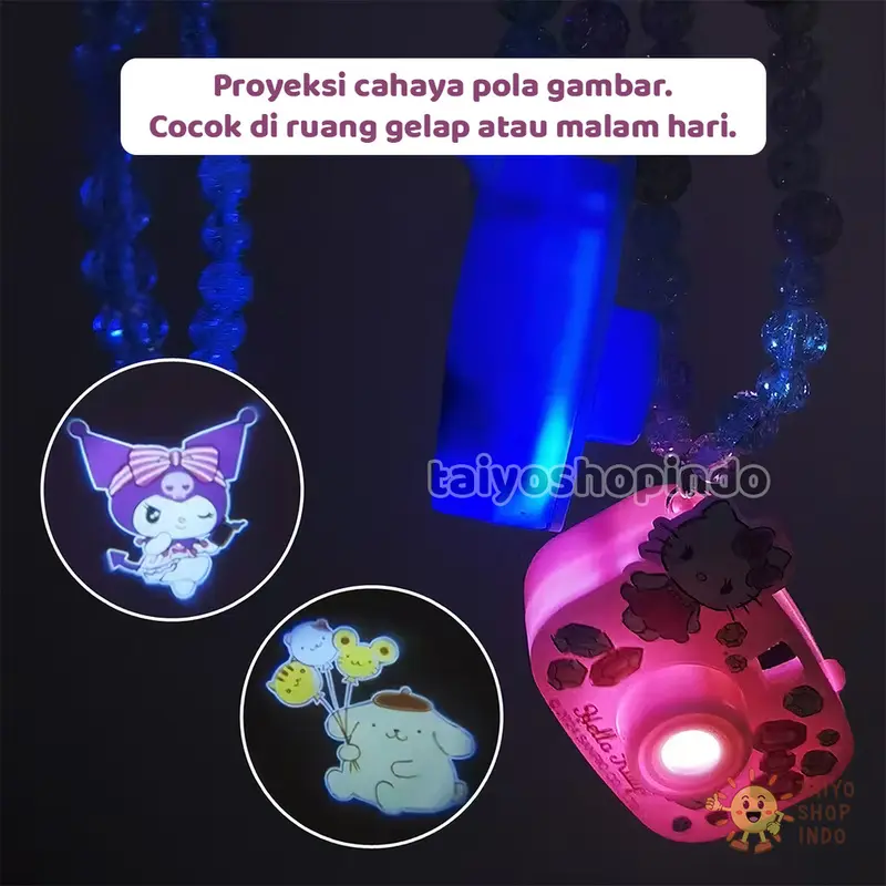 TAIYO Kamera Proyektor Kalung Sanrio Karakter Camera Projector Gambar DIY Guka Gooka Mainan Anak 7