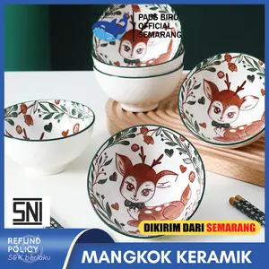 Paus Biru - [SNI] MANGKUK KERAMIK | HAMPERS MANGKUK BOHEMIA CANTIK | MANGKUK BOHEMIA AESTHETIC | DIJUAL SATUAN