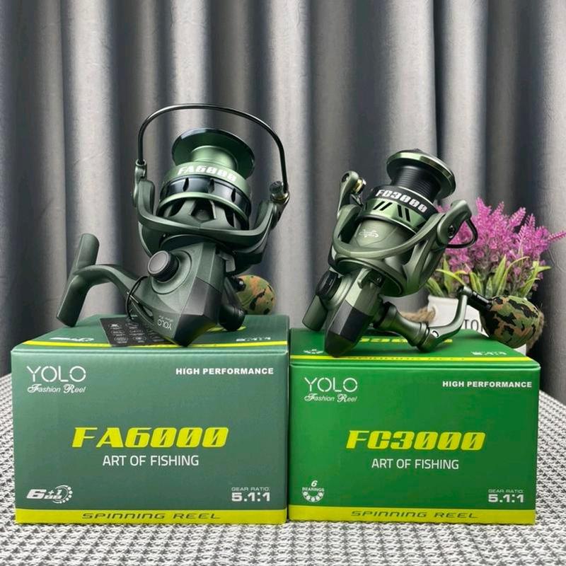  Máy câu cá YOLO FA 6+1 và FC 6 bạċ đạn - Màu Sẵn Đẹp - Cối kim loại - Phù hợp câu đa dạng. Fishing 