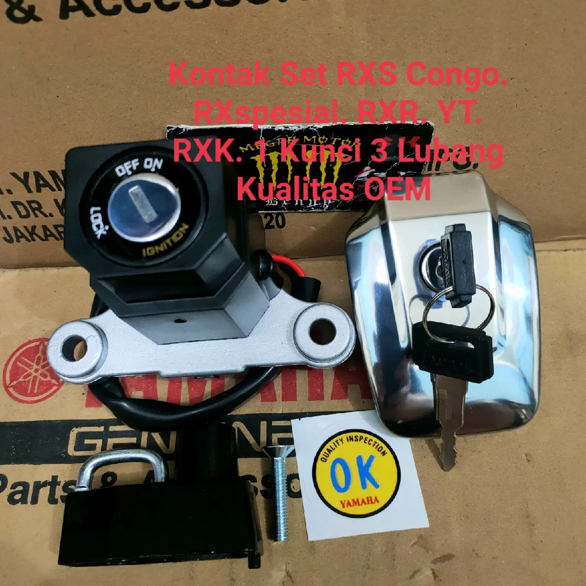 Kunci Kontak Set  RXS RXspesial RX-R RXK 1 Kunci 3 Lubang. OEM Dikuncinya  Ada Tulisan YAMAHA Accessories