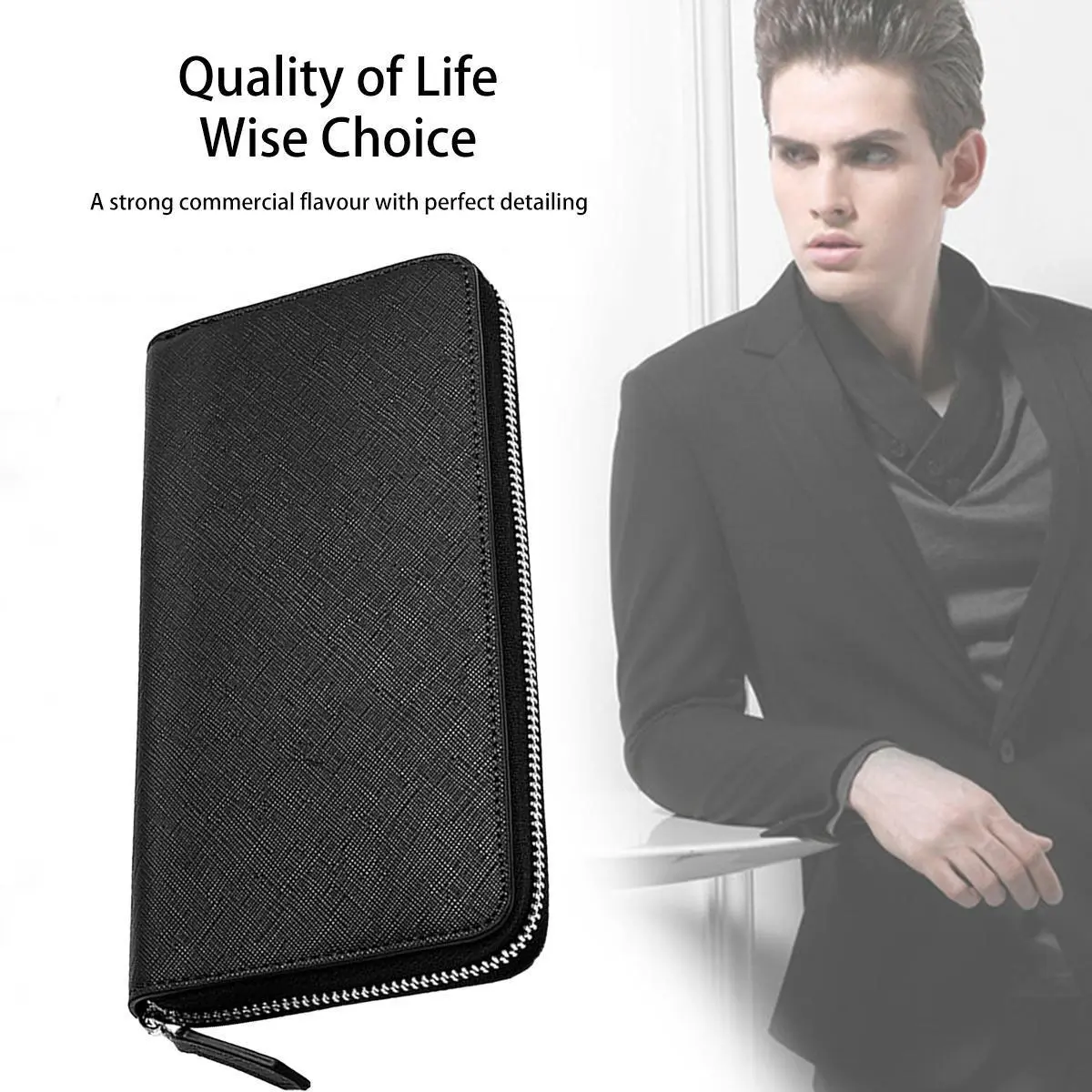 Fashion Cowhide Wallet Wallet Men'S Long Wallet Pu Leather Separate Coin Purse Gentleman'S Business