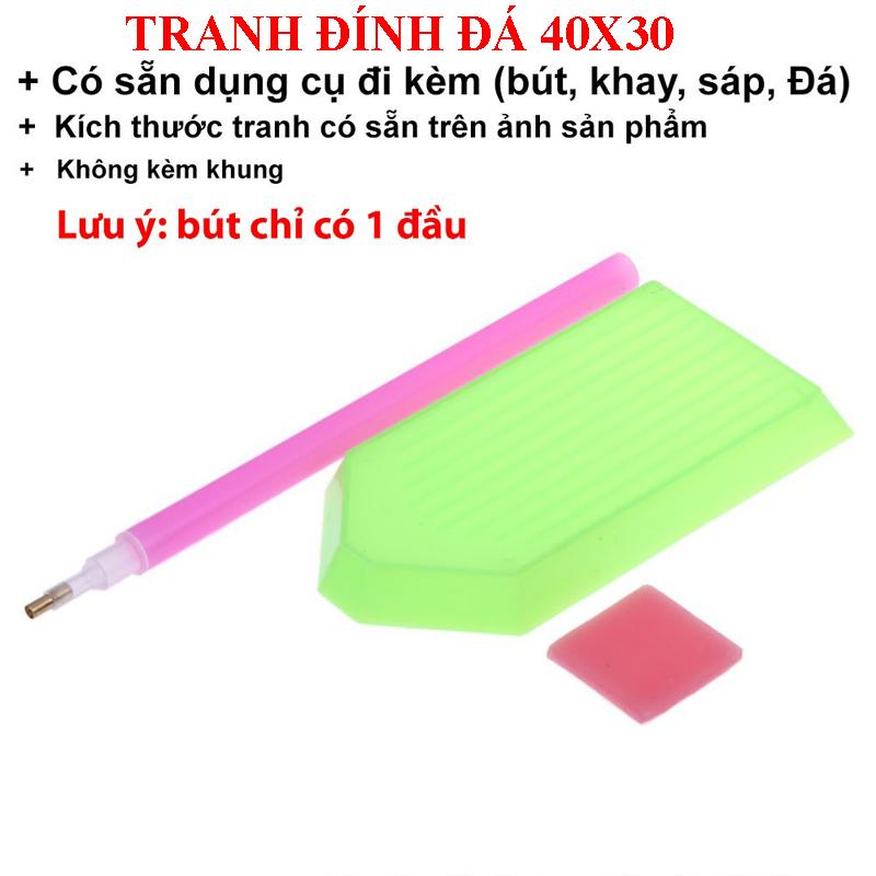 Tranh Cha Mẹ - Tranh Đính Đá 5D Tự Hoàn Thành Kích Thước 40x30cm - Tranh Gắn Đá DIY 5
