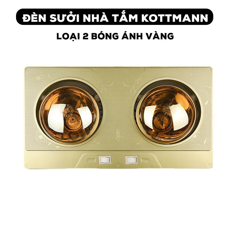 BÁN CHẠY Đèn Sưởi Nhà Tắm KOTTMANN 2 Bóng Halogen Chịu Nhiệt Tốt Công Suất 900W Tiết Kiệm Điện An Toàn