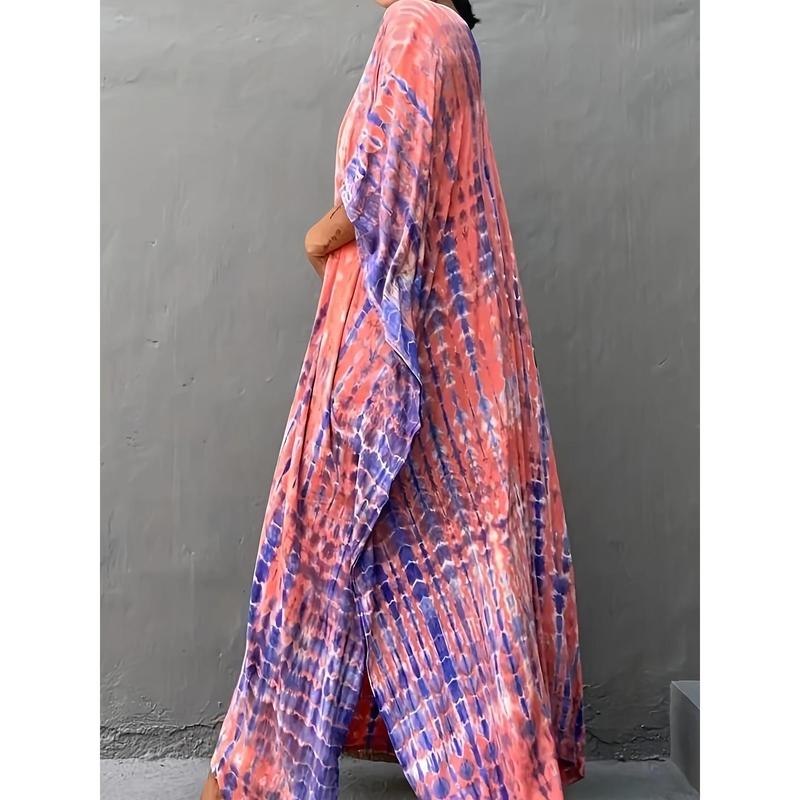Tie Dyed Striped Slit Dress Tie Dyed Striped Slit Dress