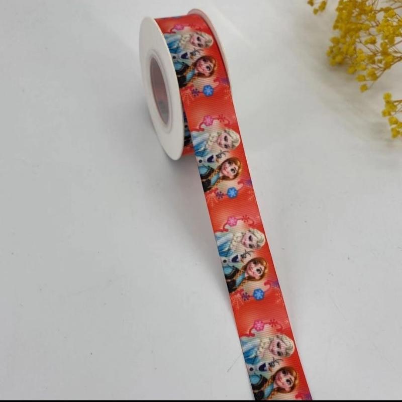(1.5 Inch 10 Yards )Princess Printed Hair Accessories Material Hair Bow Ribbon Flower Cake Gift Packing Ribbons 4