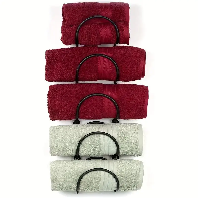 Bathroom Wall Mounted Towel Rack, 1 Count Multi-layer Wall Mounted Towel Holder, Multifunctional Storage Rack for Bathroom, Home Organizer