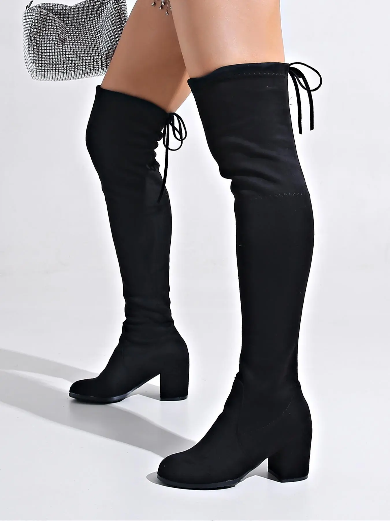 Women's Fashion Lace Up Over The Knee Boots As Summer Outfits 2025