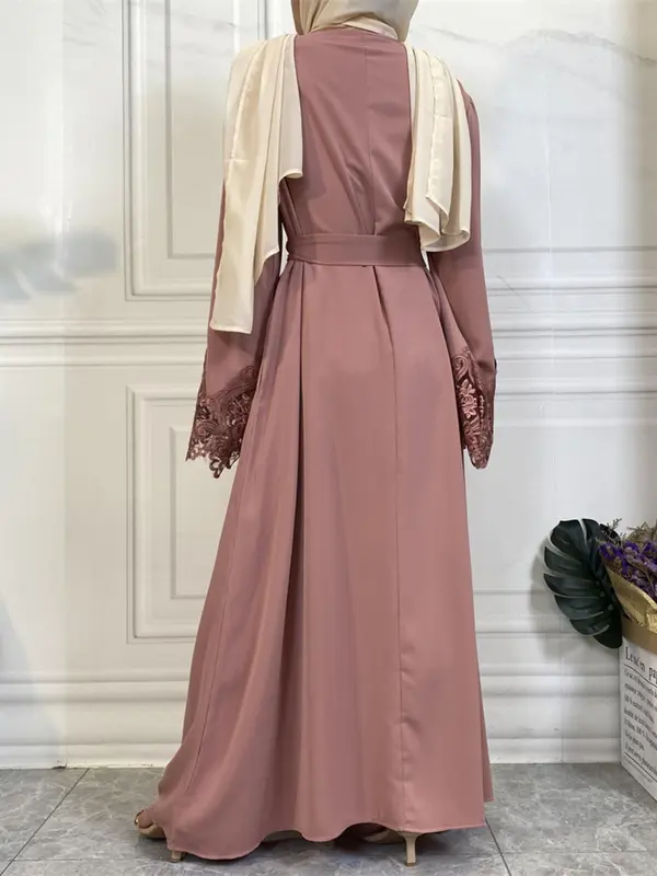 🔥BEST SELLER｜Front Zipper Nursing Abaya Dress✨ 🌺Breathable Nida Fabric｜5 Colors & Sizes｜Lace Cuffs & Adjustable Tie 💫Modest Muslim Fashion｜Perfect for Pregnancy & Breastfeeding #MaternityFashion #NursingDress #ModestOutfit #MuslimahStyle #6659 5
