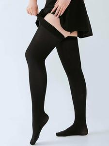Calcetines sobre la rodilla de talla grande para mujer, 1 par cómodos y transpirables para uso diario al aire libre, calcetines para damas para todas las estaciones