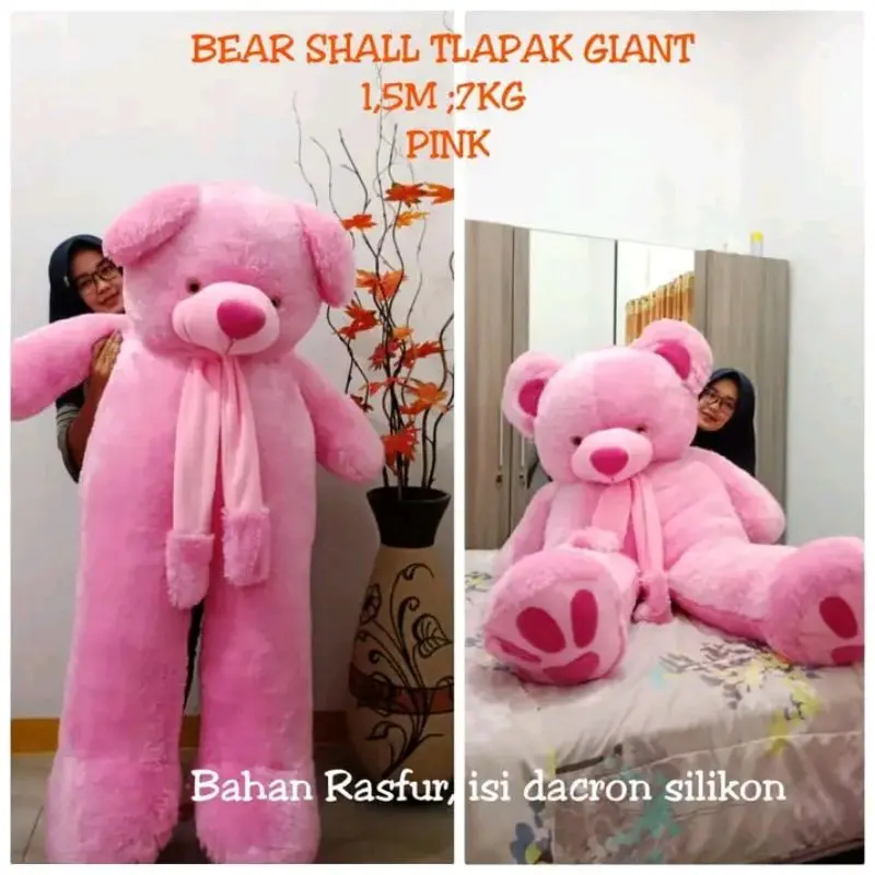 boneka Teddy bear beruang syal telapak super super jumbo UK 1.5meter 2