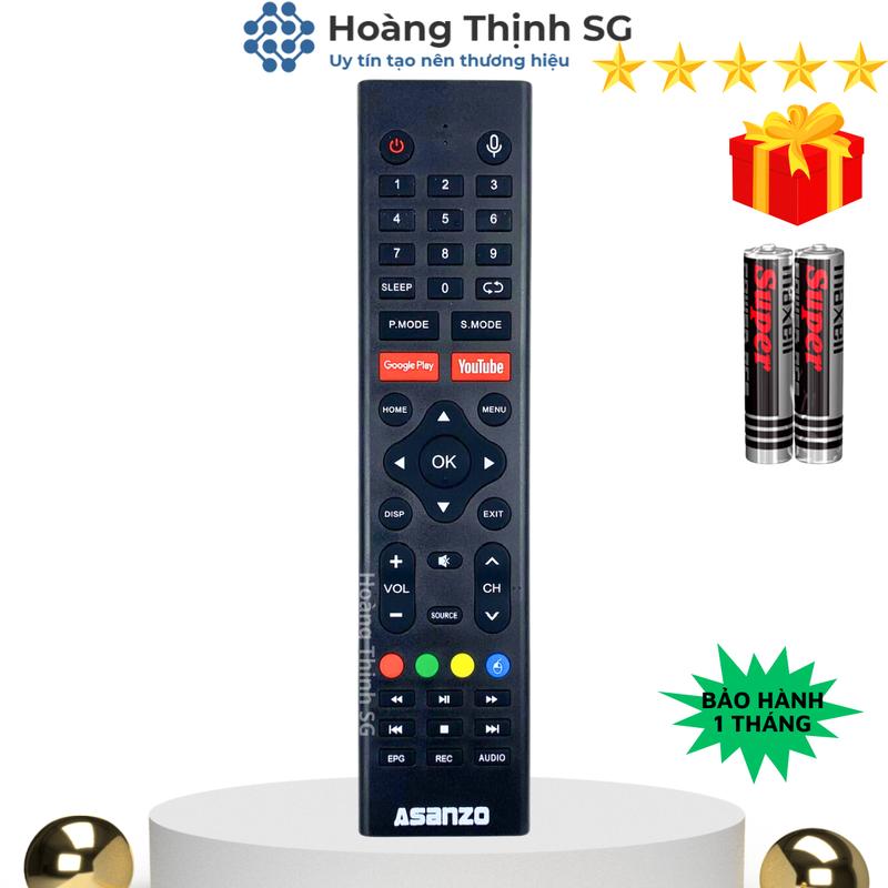 Remote điều khiển tivi ASANZO giọng nói điều khiển TV ASANZO dòng InternetLEDLCD - Tặng kèm pin - Hoàng Thịnh SG