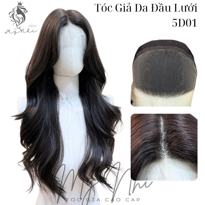 Tóc Giả Mỹ Nhi Móc Lưới 5D01 Xoăn Layer Mái Bay Dài 60cm Women Wig