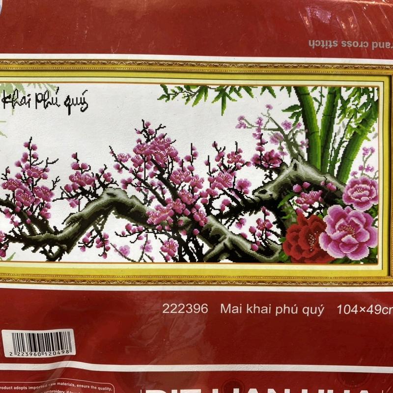Tranh thêu thường MAI KHAI PHÚ QUÝ 222396 (chưa thêu) 0