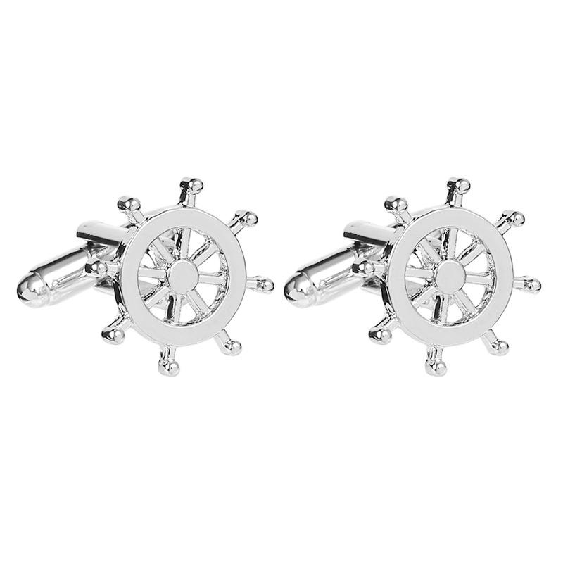 Product Introduction of New Men's Sailing Personalised Rudder Shirt Cufflinks 3