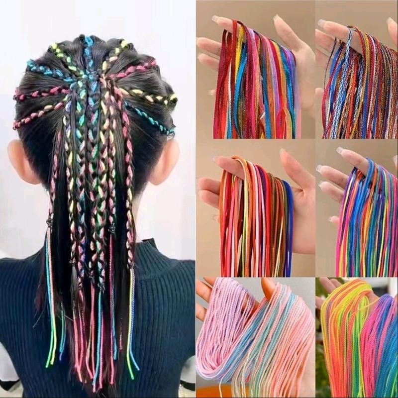 Set 10 chiếc dây trang trí tóc, dây tết tóc nhiều màu cá tính, dây bện tóc Women (dây dài 90cm)