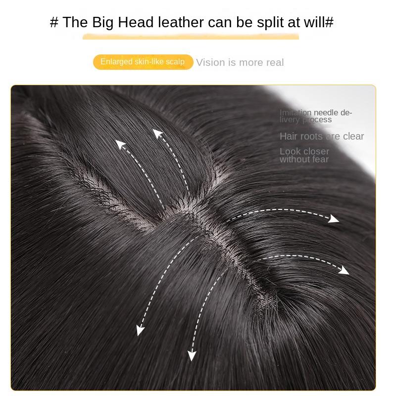 Wig Women's Short Artificial Human Hair New Anti-Aging Fashion Natural Bobhaircut Long Hair Full-Head Wig 3
