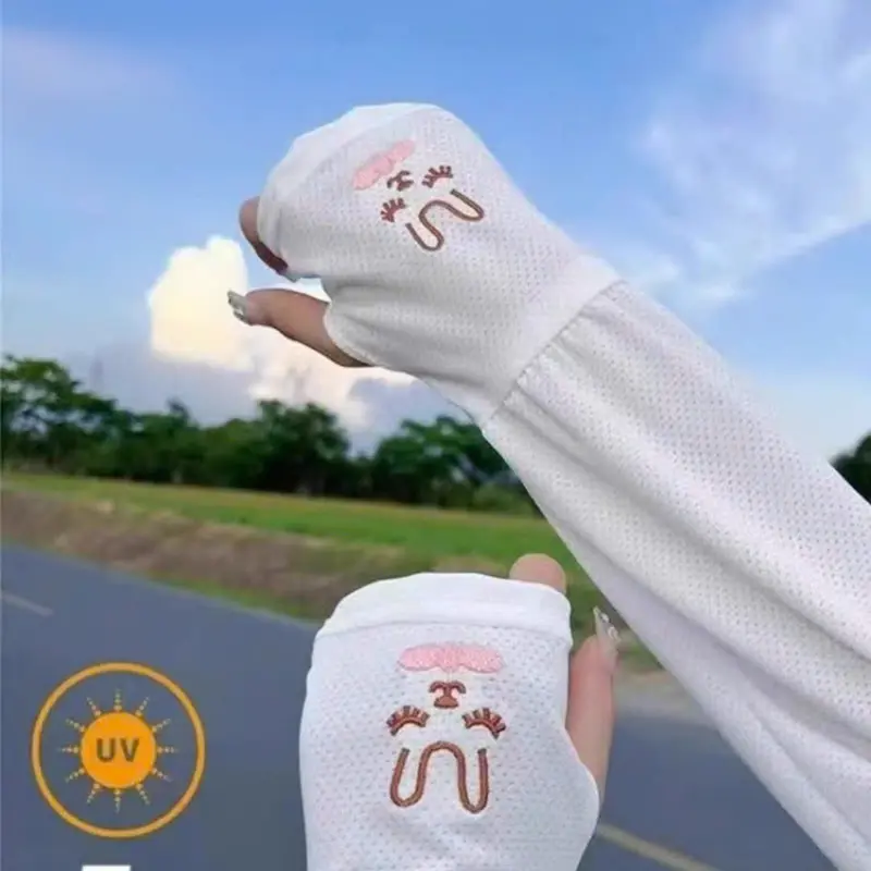 Găng Tay Chống Nắng Dáng Rộng Vải Lụa Mát In Hoa Xinh Xắn kèm Video và Ảnh Thật 2