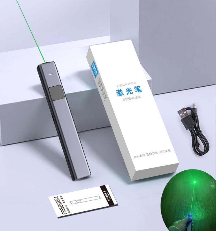 Bút chỉ laser tia xanh sạc điện cổng Type C vỏ nhôm cao cấp