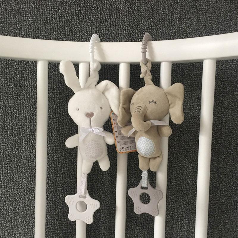 Product Introduction of Cartoon Animal Shake Bell Pendant Plush Elephant Rabbit Cute Rattle Windchime 3