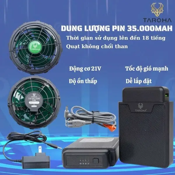Bộ phụ kiện áo quạt điều hoà Taroha 21V - Bảo hành 12 tháng  ( không áo )