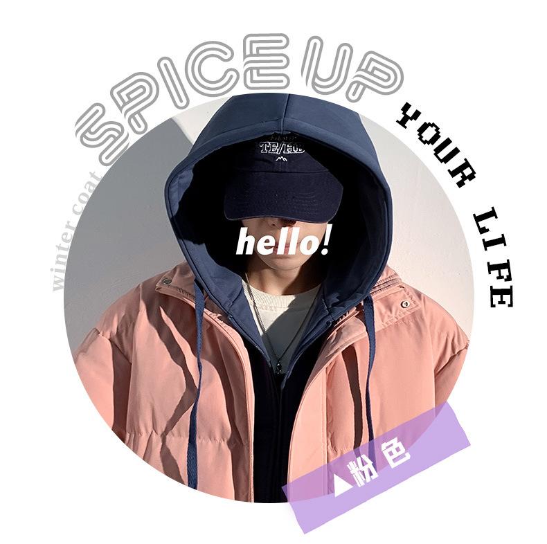 Product Introduction of 2025 Autumn and Winter New Couple's Cotton-Padded Coat Men's False Two Pieces Casual Jacket Loose Detachable Hooded plus Size Women's Bread Coat 27