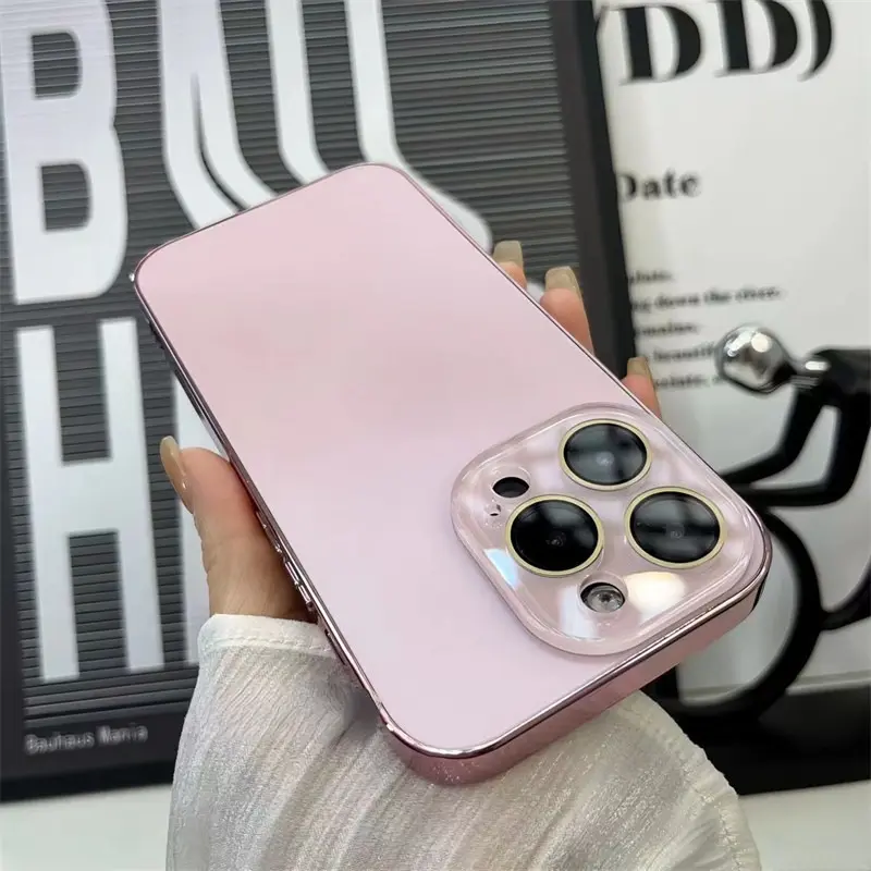 Ốp Điện Thoại Kính Nhám Chính Hãng Thiết Kế Sang Trọng, Tương Thích Với iPhone 15 Pro Max, 11, 12, 13, 14 Pro Max, 14, 15 Plus, Ốp Chống Sốc PC Mạ, Có Bảo Vệ Màng Ống Kính Ốp Lưng Cứng Phụ Kiện 2