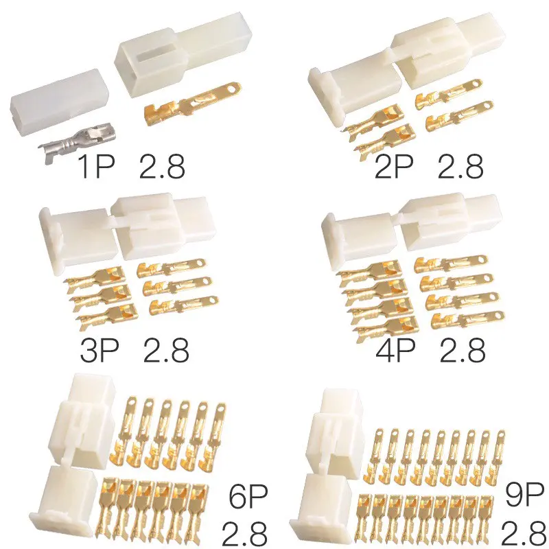 (1 bộ) Bộ nhựa +giắc kết nối xe máy 2P 3P 4P 6P 9P dùng cos 2.8mm