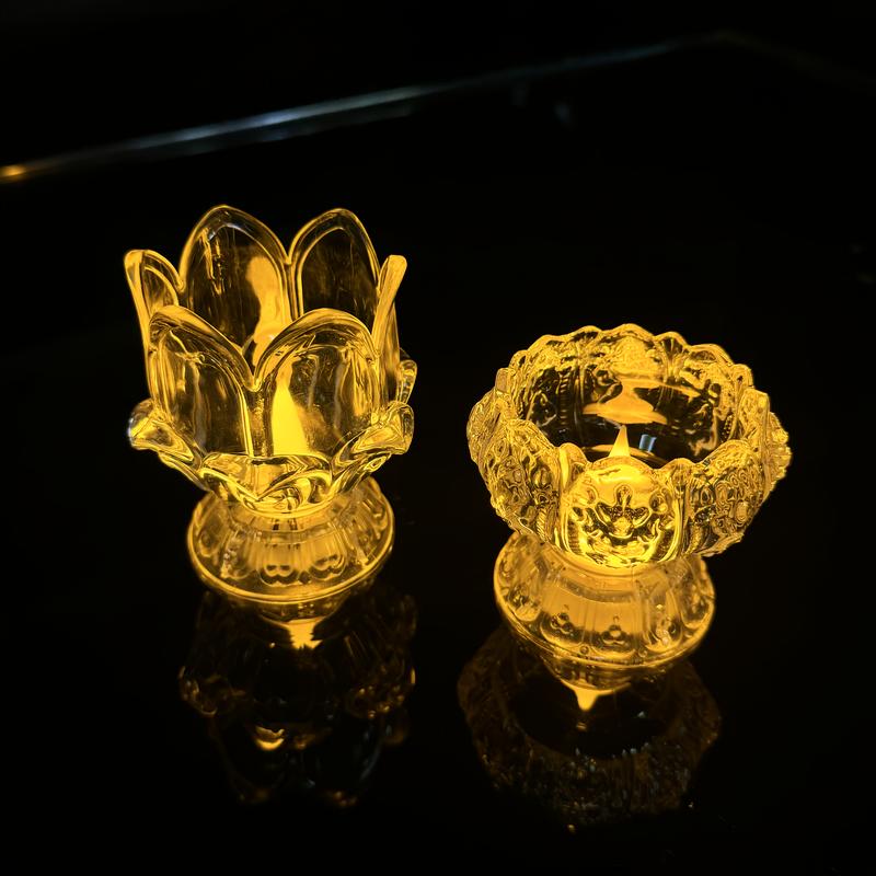 Product Introduction of Đèn Nến Hoa Sen Không Lửa, 1 Cái, Đèn Trang Trí Acrylic LED, Đi Kèm Với 3 Pin Nút, Chất Liệu Nhựa, Thích Hợp Cho Trang Trí Nội Thất Lễ Hội Hồi Giáo Lễ Ramadan Thông Dụng, Không Có Lông Vũ, Bao Gồm Pin 2
