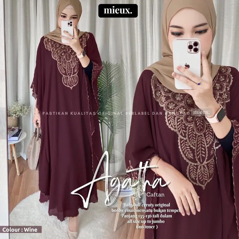 AGATHA KAFTAN Bordir Mewah Original By Mieux (NO INNER) 4