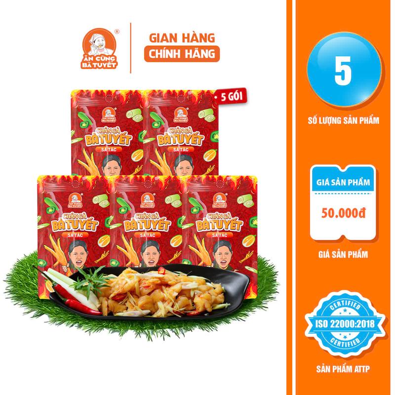 Combo 5 và 10 gói chân gà sả tắc - ĂN CÙNG BÀ TUYẾT