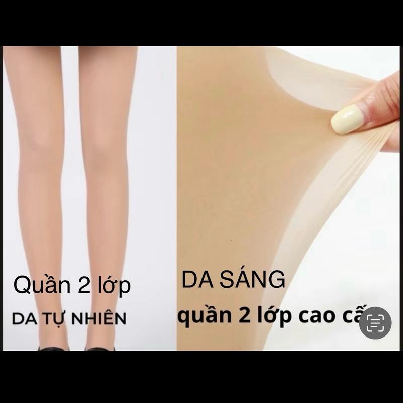 Quần tất 3D lót nỉ trơn 2 lớp tách rời thật chân che khuyết điểm thon gọn chân