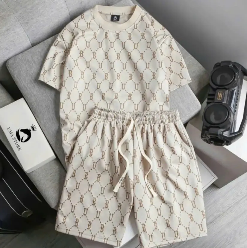 Bộ Quần Áo Cộc Nam Nữ B U Full, Bộ Phông Chất Mát Cá Tính Hott 2025 - Thiết Kế Hiện Đại, Unisex, Form Rộng Thoải Mái