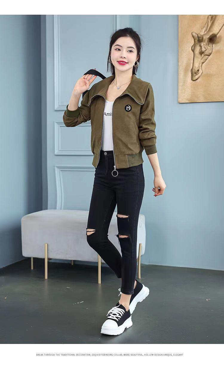 Product Introduction of Áo Khoác Ngắn Lót Lông Cừu / Không Lót Lông Cừu Cho Nữ, Áo Khoác Đồng Phục Bóng Chày Thường Ngày, Phong Cách Chanel Đa Năng Mới, Mùa Xuân Và Mùa Thu 13