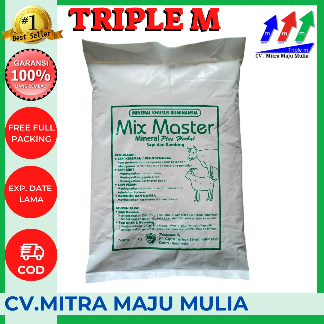 MIX MASTER PREMIX MINERAL PLUS HERBAL RUMINANSIA 1 KG - Mineral Khusus ...
