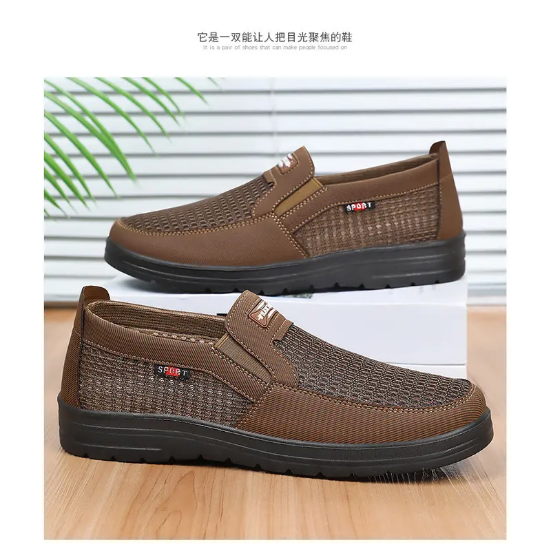 Giày Vải Công Sở Nam Đế Bằng Siêu Nhẹ Chất Liệu Lưới Đa Lớp Màu Thuần Khiết 8