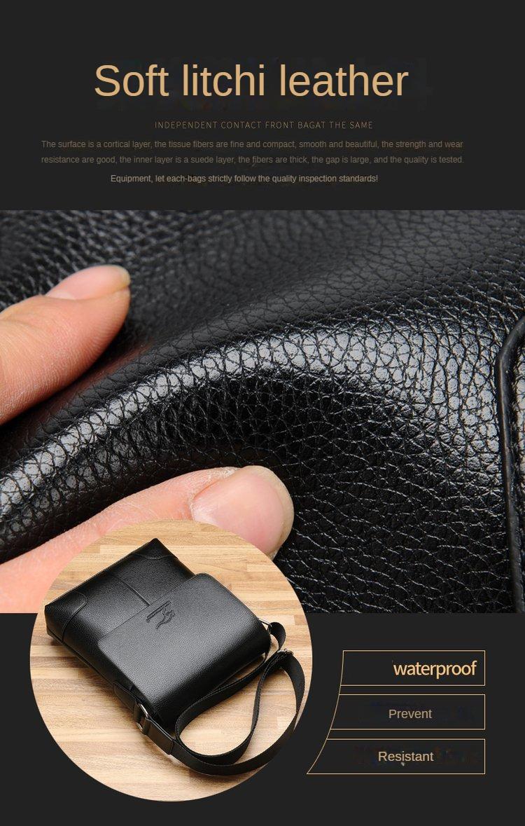 Product Introduction of PU Leather Men Crossbody Bag Waterproof Large Capacity Shoulder Bags For Boys Trendy Design Messenger Bags 6