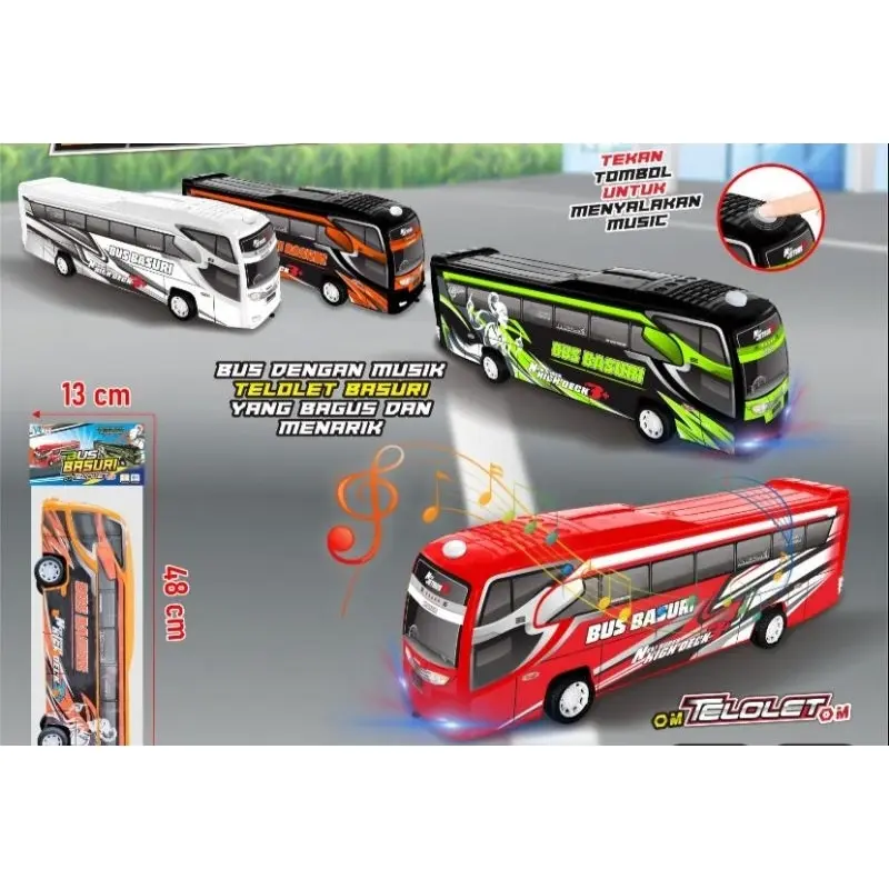 Mainan Bus Basuri Telolet Menyala Lampu dan Suara Bus Basuri Viral 0