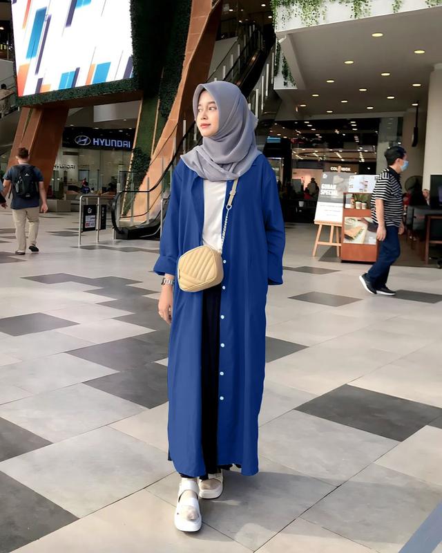 RED Dress Kemeja Leisis Oversize 1223/Long Tunik Wanita/Cardigan Panjang kekinian Casual look 9