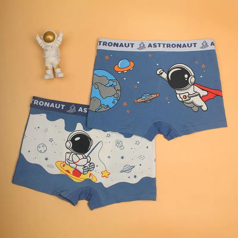 Set 4 Quần Lót Đùi Cho Bé Trai Bằng Chất Liệu Cotton Mịn Thoáng Mát Kháng Khuẩn Hình Phi Hành Gia Ngộ Nghĩnh 7