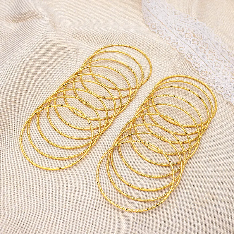Vòng Tay Tròn Tinh Xảo, Vàng Phù Sa, Cuộn Dây 2Mm, Dành Cho Nữ, Làm Bằng Đồng Thau Mạ Vàng, Giá Thấp, Bán Chạy, Thích Hợp Cho Phòng