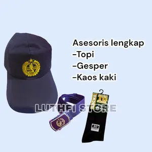 PERLENGKAPAN TOPI PRAMUKA, GESPER KAOS KAKI HITAM SEKOLAH DASAR