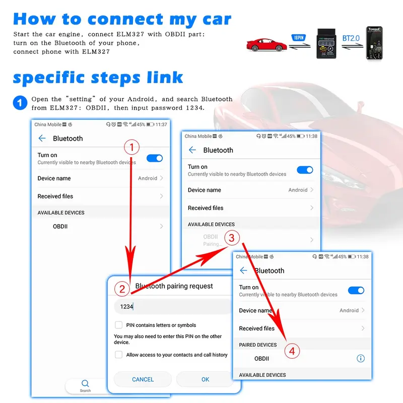 Công cụ chẩn đoán ô tô, Bluetooth ELM327 V1.5 cho Android y15, 3PIN đến 16PIN, OBD2, xe máy Honda OBD 2, cáp ELM 327, đầu đọc mã lỗi, máy quét ô tô, bán tại chỗ 3