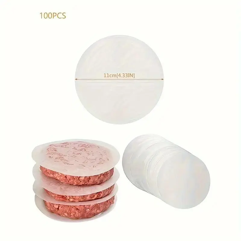 Round Baking Paper (100pcs), Non-stick Oil-proof Baking Paper, Heat Resistant Barbecue Paper for Oven, Grill, Baking Utensils, Kitchen 1